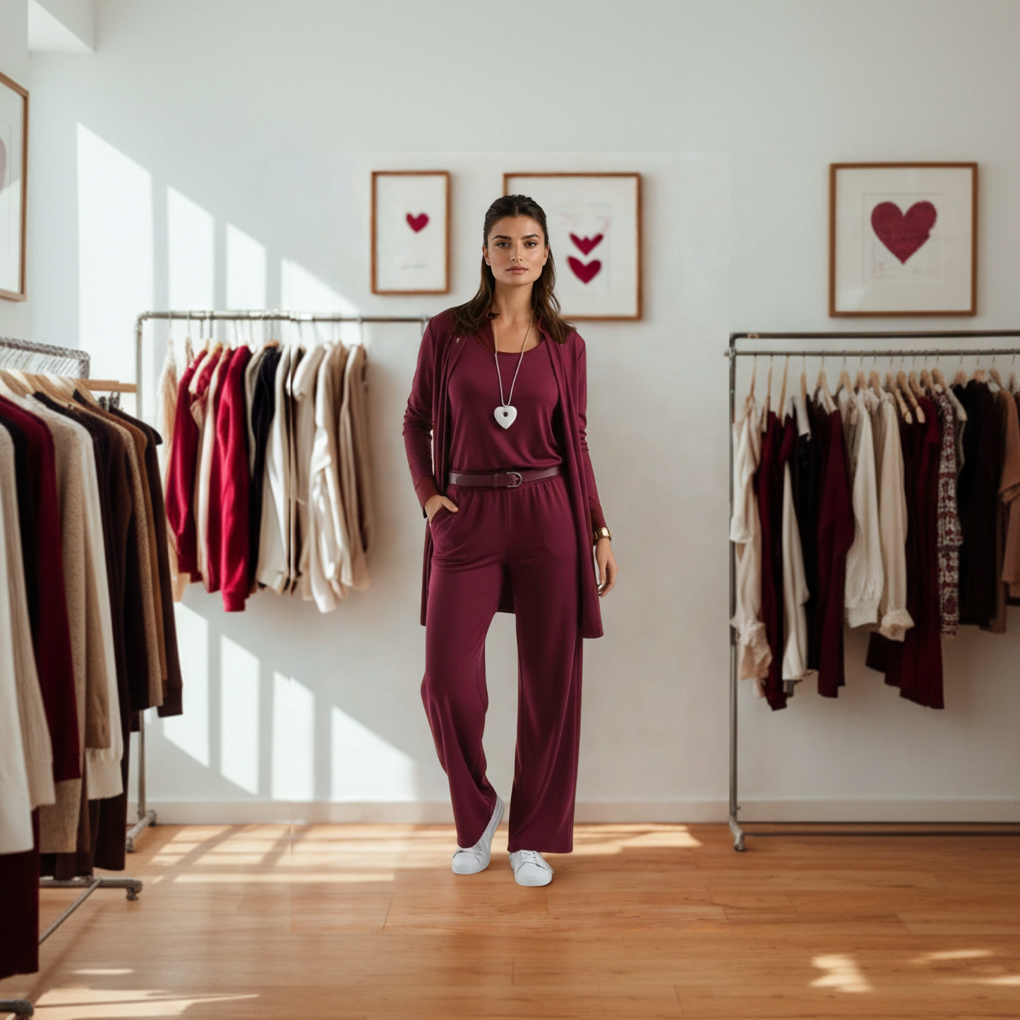 Conjunto Elegante de 3 Piezas – Cárdigan Largo, Top y Pantalón™